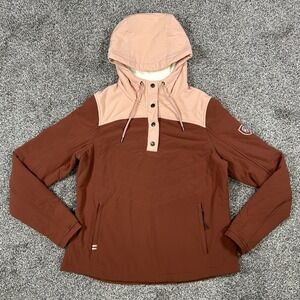 Kuhl Aero Fleece Pullover Hoody Jacket Women Small Cinnamon Rose 1/4 Snap Button